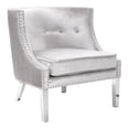 thumbnail image 1 of Home Gear Laker Luxe Velours Rembourré Chaise d'Appoint en Gris, 1 of 2