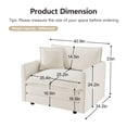 thumbnail image 2 of MIKIBAMA Beige Chenille Single Seat Comfy Sofa with Square Arms, 2 of 7