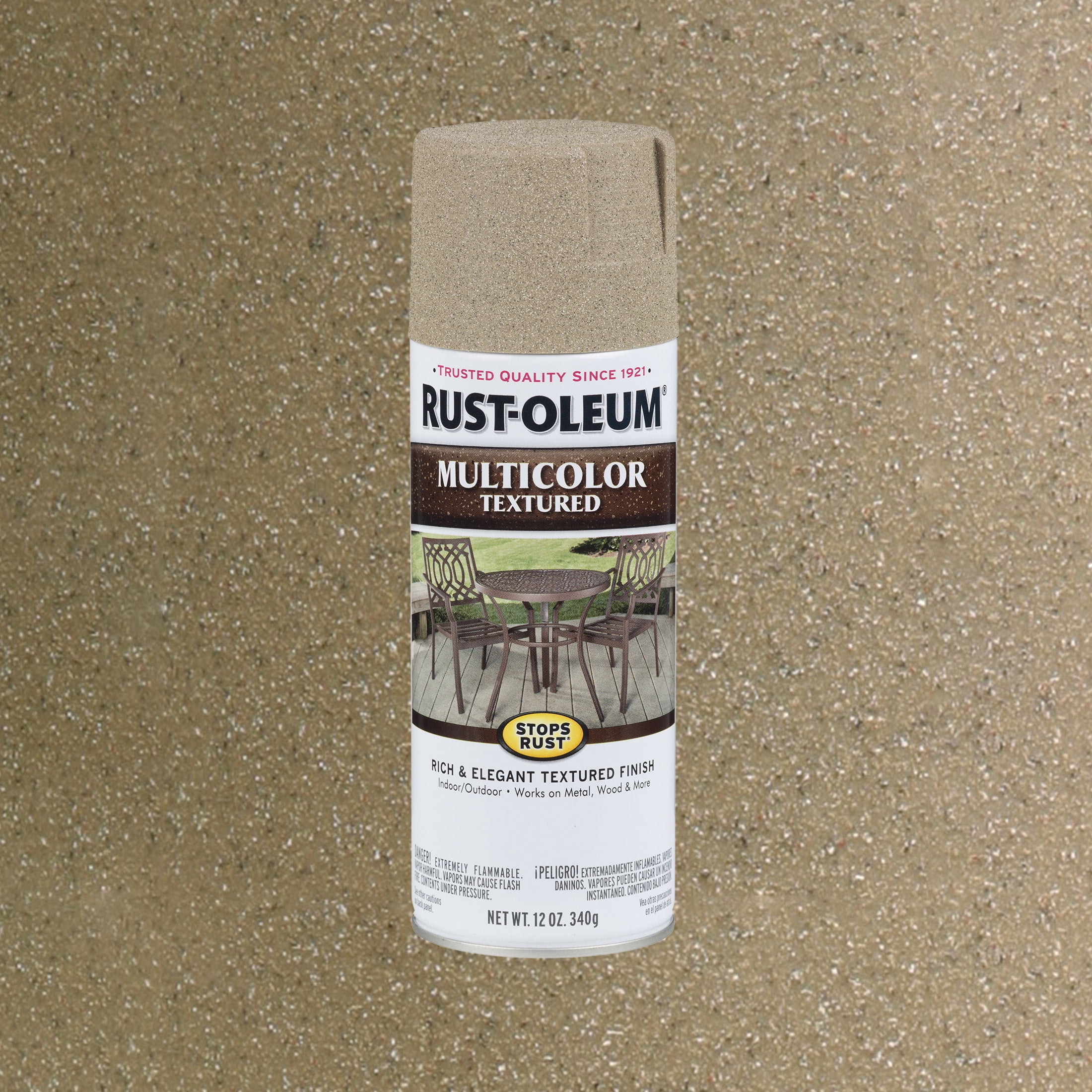 (6 pack) Desert Bisque, Rust-Oleum Stops Rust Multi-Color Textured Spray Paint-223524, 12 oz