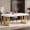 White+Gold, variant on Fnova 63" Modern Dining Table for 4-6, Rectangle Kitchen Table with Faux Marble Tabletop and Geometric Legs for Dining Room, Kitchen, White+Gold