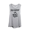 thumbnail image 1 of Motherin' On 100 Women's Fashion Sleeveless Muscle Tank Top Tee Sport Grey 2X-Large, 1 of 4