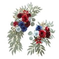 thumbnail image 4 of 2x Arco de boda con flores, letrero de bienvenida, decoración hecha a mano, hojas , flores de esquina, guirnalda de flores artificiales para Rojo, 4 of 8