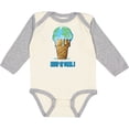 thumbnail image 3 of Inktastic Keep It Cool Melting Earth Ice Cream Cone Boys or Girls Long Sleeve Baby Bodysuit, 3 of 5