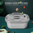 thumbnail image 2 of Stainless Steel Lunch Box Metal Bento Box Snack Food Container Outdoor Storage Box Lunch Box for Kid, 2 of 5
