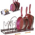 thumbnail image 1 of Expandable Pot And Pan Organizer For Multifunction Use In Kitchen, Heavy Duty Metal Adjustable Dividers Rack With 7 Slots For Dishes Frying Pans Soup Pots Lids Cutting Boards, 1 of 7