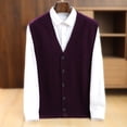 thumbnail image 4 of Men Wool Waistcoat Sleeveless Sweater V-neck Cardigans Twist Flower Cashmere 100% Merino Wool Knitted Vintage Vest Autumn Winter, 4 of 5
