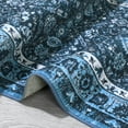 thumbnail image 4 of GlowSol 8'x10' Moroccan Trellis Area Rug Vintage Floral Print Rug Indoor Low Pile Non-Slip Throw Carpet Dining Room Office Rug, Blue, 4 of 7