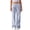 Navy, variant on Comfy Pants Women Striped Drawstring Elastic Waist Lounge Casual Pants with Pockets Summer Straight Fit Trousers