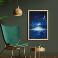 thumbnail image 2 of Night Wall Art with Frame, Heavenly Majestic Galaxy View Falling Stars Celestial Cosmos, Printed Fabric Poster for Bathroom Living Room Dorms, 23" x 35", Navy Blue White Indigo, by Ambesonne, 2 of 2