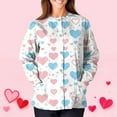 thumbnail image 3 of Women's Valentines Day Scrub Jacket Snap Front Casual Long Sleeve Holiday Scrub Shirts Cute Love Heart Print Nursing Working Uniform, 3 of 3
