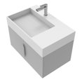 thumbnail image 2 of Amazon 30" Gray Wood Floating Vanity with White Top and Chrome Trim, 2 of 10