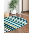 thumbnail image 3 of Rugs.com Azalea Collection Rug – 4' x 6' Oval Teal Medium Rug Perfect For Living Rooms, Large Dining Rooms, Open Floorplans, 3 of 8