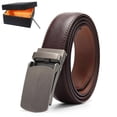 thumbnail image 1 of Ceinture Homme, Brun Ceinture en Cuir pour Homme, Rglable Ceinture Boucle Automatique 3.5cm * 120cm (Bote incluse), Ceinture en cuir d'affaires, Vaca, 1 of 5
