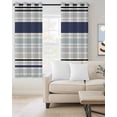 thumbnail image 2 of Blue Black Grey Striped Blackout Curtains 54 Inches Long for Bedroom, Farmhouse Stripes Thermal Insulated Room Darkening Black Out Window Curtain Panels Grommet Drapes for Living Room, 2 of 8