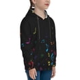 thumbnail image 3 of Picia Color Musical Notes Pattern Youth Hoodie - Warm Pullover Sweatshirt with Kangaroo Pocket, Ideal for Boys and Girls-Medium, 3 of 6