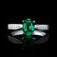 thumbnail image 2 of Classic Green Emerald 8x6mm Oval Shape 1.75 Carat Green Stone Moissanite Diamond Engagement Ring in 10k White Gold, 2 of 2
