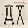 thumbnail image 2 of Set of 4 Foldable Barstools, Counter Height Stools with Dual Footrests and Steel Legs, Black MDF and Metal Stools for Kitchen Island, Dining Area, and Small Spaces, 24" H, 2 of 7