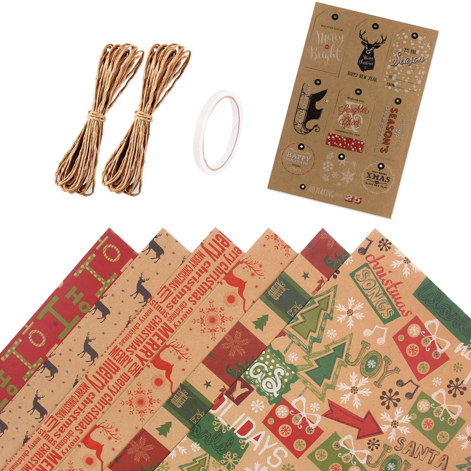 6 Pack Wrapping Paper Sheets,for Christmas Birthday Party Wrapping