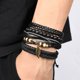 thumbnail image 5 of Pulsera ajustable de estilo tropical tejida a mano Pulsera de moda con hojas Pulsera de cuero DIY para hombre Pulsera trenzada de varias capas Set de 4 pulseras, 5 of 8