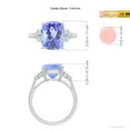 thumbnail image 4 of ANGARA Natural Cushion 3.8 ct Tanzanite Ring with Trio Bezel Diamonds in 14K White Gold for Women (Size-11x9mm) | December Birthstone, Anniversary, Jewelry Gift for Women | Natural Tanzanite Ring, 4 of 9