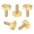 thumbnail image 1 of Uxcell 5-Pack Tornillos de Mariposa Estriados, M3x8mm Perillas de Cabeza Plana de Latón, 1 of 6