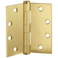thumbnail image 6 of Design House 6-Pack 4.5" H x .625" Radius Square Butterfly Interior/Exterior Door Hinges, Satin Brass, 6 of 12