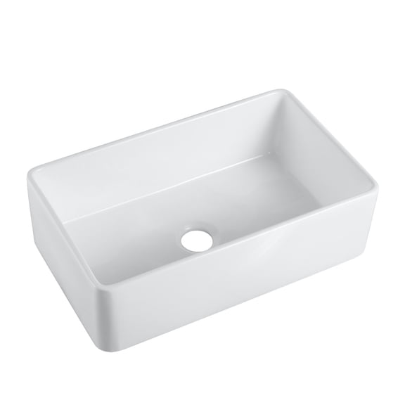 Trento White Ceramic 33 in. Single Bowl Farmhouse Apron Kitchen Sink