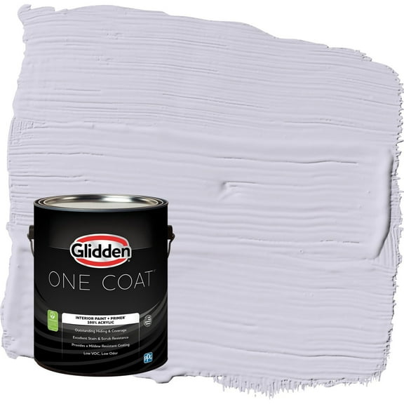 Glidden One Coat Lavender Haze / Purple Flat Interior Paint with Primer, 1 Gallon