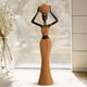 thumbnail image 1 of Estatua de señora Tribal africana, adorno de resina hecho a mano, patrón de tejido Retro, decoración marrón para el hogar y la Oficina, multiusos Estilo A Macarena estatua del pensador, 1 of 8