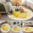 thumbnail image 5 of Lemon Round Area Rug 3Ft Washable Small Circle Rugs for Kitchen Entryway, Yellow Summer Botanical Watercolor Modern Art Non-Slip Carpet Floor Mats Indoor Outdoor Carpet Runner Aesthetic Home Decor, 5 of 8