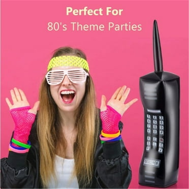 Inflatable Boombox and Retro Phone Set 80s 90s Party Decorations Oversized DJ Props for Halloween Costume Hip Hop Events