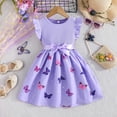 thumbnail image 2 of WUANDIXFA Toddler Girl Tulle Dress Summer Ruffle Sleeveless Baby Girl Fashion Casual Dresses 1-6Y (Purple, 4-5 Years), 2 of 8