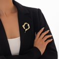 thumbnail image 3 of Stylish Irregular Circle Brooch Gold Plated Geometric Lapel Pin for Banquet Dance Minimalist Boutonniere for Suit Dress Unisex Ceremony Jewelry Daily Wear Fashion Accessories, 3 of 12