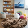 thumbnail image 3 of Socofuz Soft Tie-dye Brown Fluffy Rug for Bedroom, 6x6ft Anti-Skid Durable Circle Cozy Carpet, Non-Skid Modern Nursery Faux Fur Rugs for Home Decor, 3 of 8