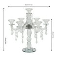thumbnail image 2 of Miumaeov 7 Arm Crystal Candelabra Candlestick Clear Candle Holder Wedding Birthday Party Gift, 2 of 22