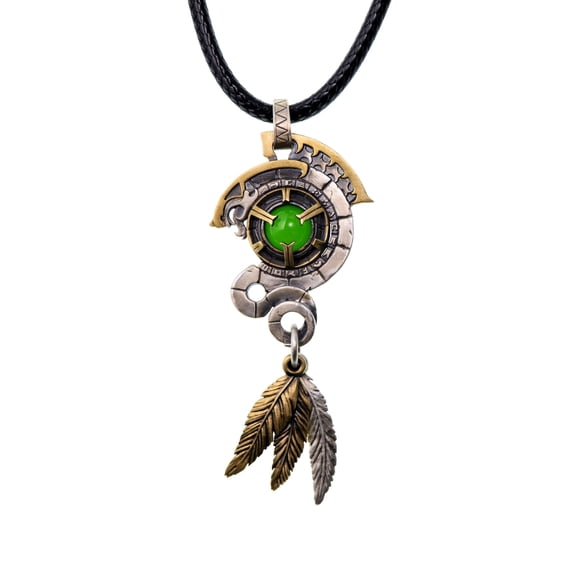 Starforged Warhammer Age of Sigmar Seraphon Astrolith Men's Green Gemstone Necklace