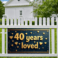 thumbnail image 4 of LUUFILx Golden 40 Years Loved Anniversary Party Banner Decorations Photography Props Background Backdrop Celebration Supplies Event Decor, 4 of 8