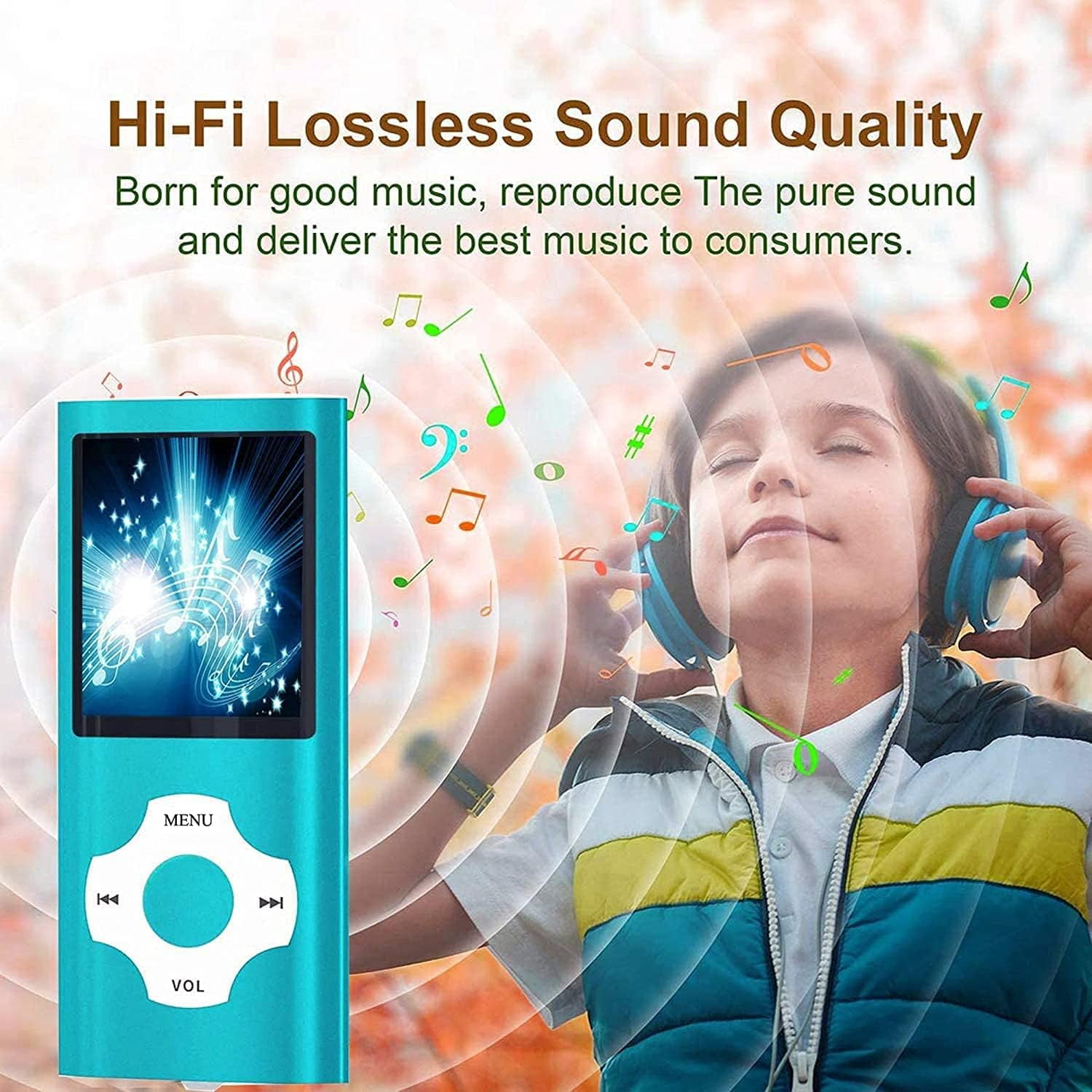 MP3 Player Music Player with 32GB Memory SD Card Slim Classic Digital LCD 1.82'' Screen Mini USB Port with FM Radio, Voice Record