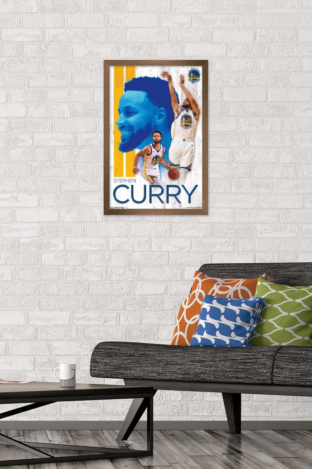 NBA Golden State Warriors - Stephen Curry 19 Wall Poster, 22.375" x 34" Framed