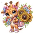 thumbnail image 1 of 5D DIY Taladro Parcial Con Forma Especial Girasol Jirafa 30x30cm, 1 of 9
