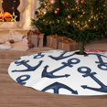 thumbnail image 6 of Rateoe Navy Blue Anchors Print Christmas Tree Skirt 48" for Xmas Holiday New Year Party Circle Tree Mat Ornaments Decoration, 6 of 7
