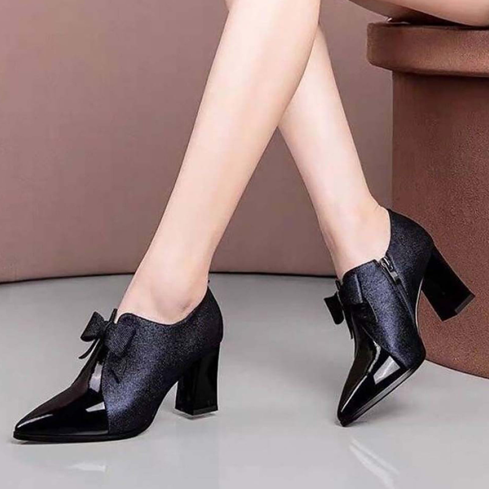 Women's Kitten Heels Pointed Closed Toe Pumps Wedding Office Work  Comfortable Low Heel Dress Shoes for Women with Cushioned Inner Sole Black  9 - Walmart.com