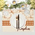 thumbnail image 4 of 2 Pcs Fall Harvest Linen Placemats, Cute Maple Leaf Pumpkin Print Insulated Table Mats for Thanksgiving Party Catering Decorations, 4 of 6