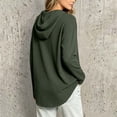 thumbnail image 6 of CQONEPT Waffle Knit Hoodies for Women Lightweight Comfy Pullover Tops Drawstring Long Sleeve Loose Fall Fashion Sweatshirts Blouse Green S, 6 of 7