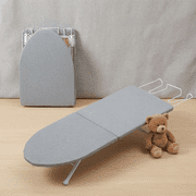 LUFF Tabletop Ironing Board,Portable Iron Board with Iron Rest, Foldable Small Ironing Board with Heat Resistant Cover and 100% Cotton Pad, 31.5x11.8x7, Grey