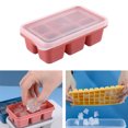 thumbnail image 3 of Sywqhk Molde cuadrado de silicona para cubitos de hielo con tapa, accesorio para molde de bandeja de hielo DIY (rosa) Sywqhk Para estrenar, 3 of 7