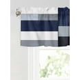 thumbnail image 6 of Valances for Windows Black Blue Patchwork Rod Pocket Cafe Window Treatments Valance Curtains for Kitchen Bathroom Laundry Basement Windows 42"x12", 6 of 9