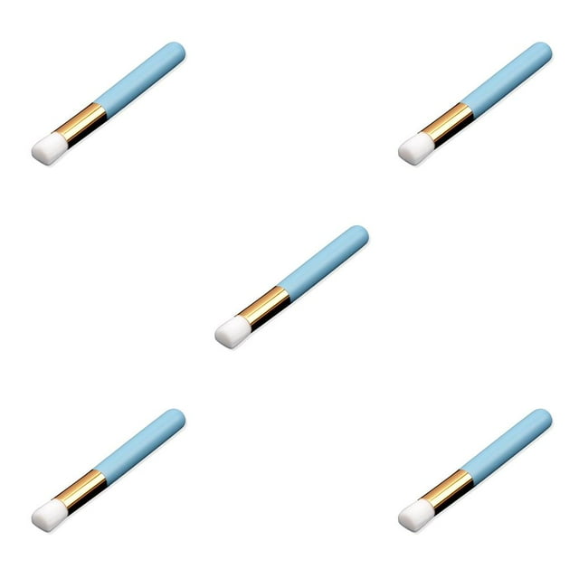 Decodeary Lash Shampoo for Lash Extensions Deep Cleaning Nose Brushes Blackhead Remover Acrylic Handle Beauty Tools for Skin Care blue flat head 5Set
