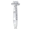 thumbnail image 2 of Silvago Jewel Prong Set 1 Ct Round Cut Lab Created Diamond Ring - 14K White Gold Plated Ring For Women's - Gorgeous Anniversary Gift for Her - Christmas Special Gift - Simple Halo Ring, 2 of 3