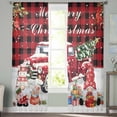 thumbnail image 2 of ERUNPONLY Christmas Sheer Curtains 63 Inch Length 2 Panels Set, Winter Red Truck Xmax Cardinal Gnomes Gifts Voile Window Treatment Curtains Sheers Drapes for Bedroom/Living Room/Kitchen 52x"63"x2, 2 of 7